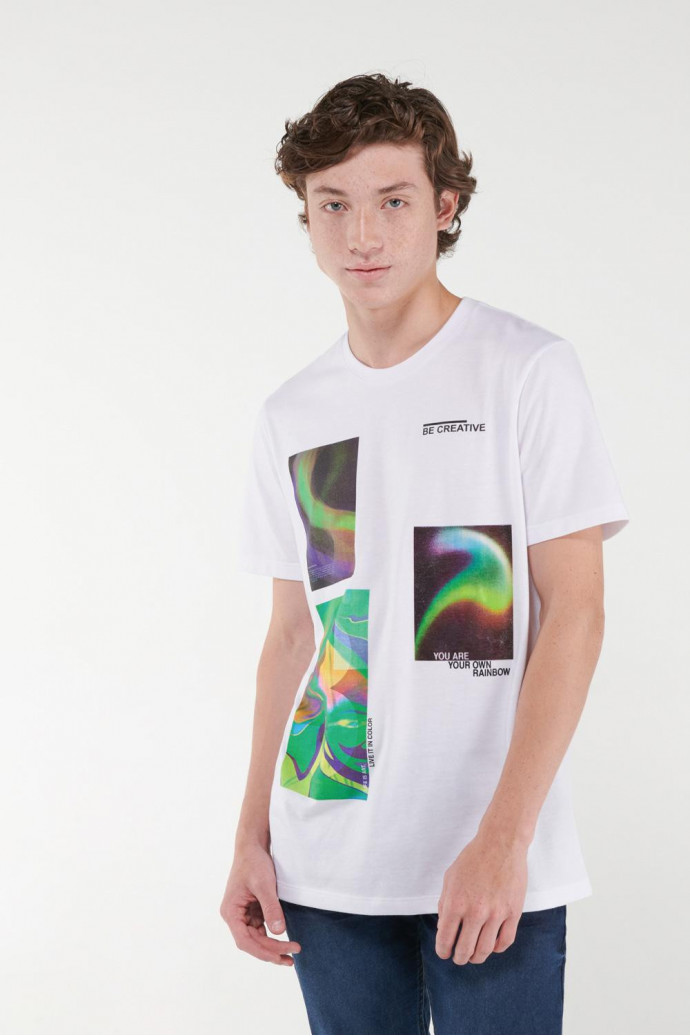 Camiseta básica manga corta con estampado