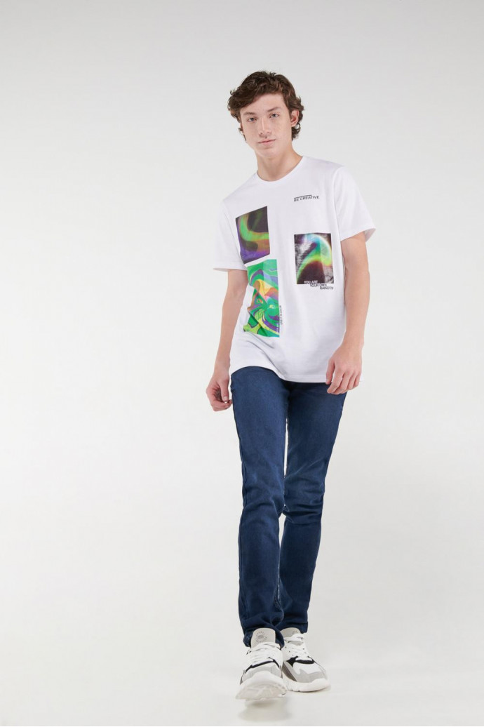 Camiseta básica manga corta con estampado