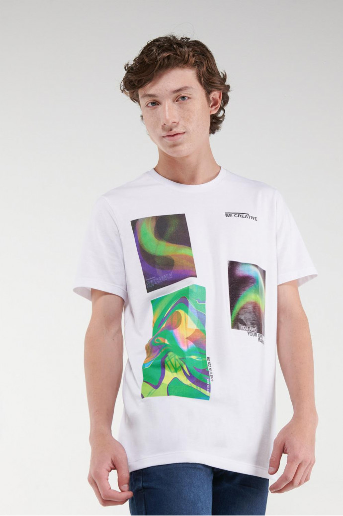 Camiseta básica manga corta con estampado