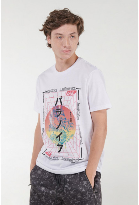 Camiseta básica manga corta con estampado