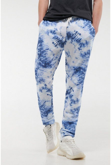 Jogger estampado con bolsillos, pretina y cordón