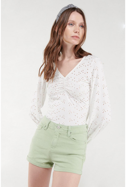 Short unicolor tiro alto