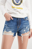 Short denim tiro alto