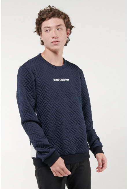 Buzo cuello redondo estampado frente