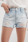 Short denim tiro alto