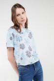 Camiseta, manga corta, floral.