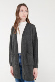 Cardigan unicolor con bolsillos