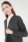 Cardigan unicolor con bolsillos