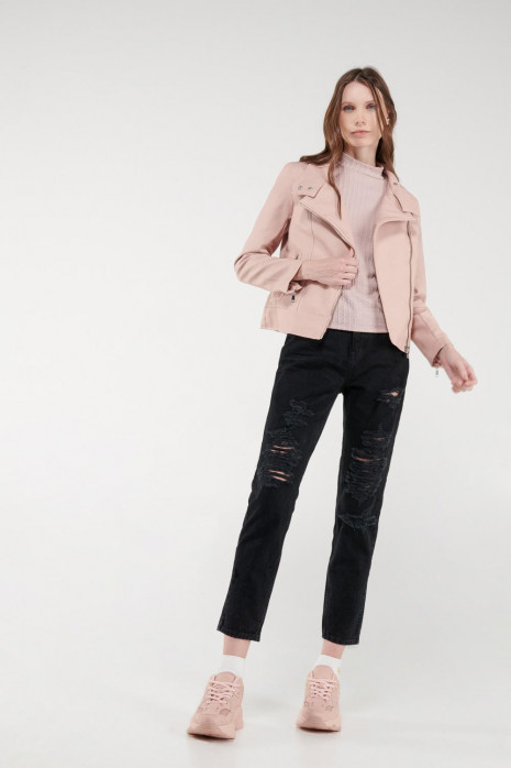 Chaqueta efecto piel