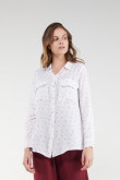 Blusa estampada, doble bolsillo