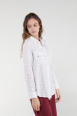 Blusa estampada, doble bolsillo