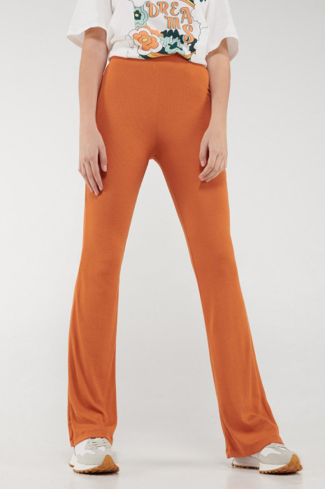 Pantalón flare en tejido de punto