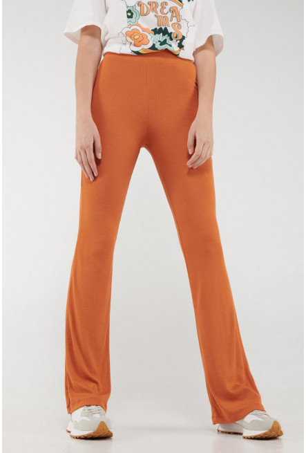 Pantalón flare en tejido de punto