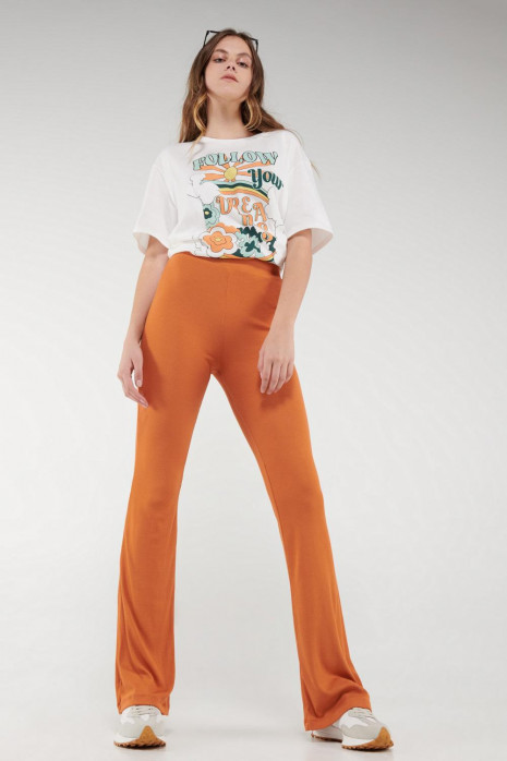 Pantalón flare en tejido de punto