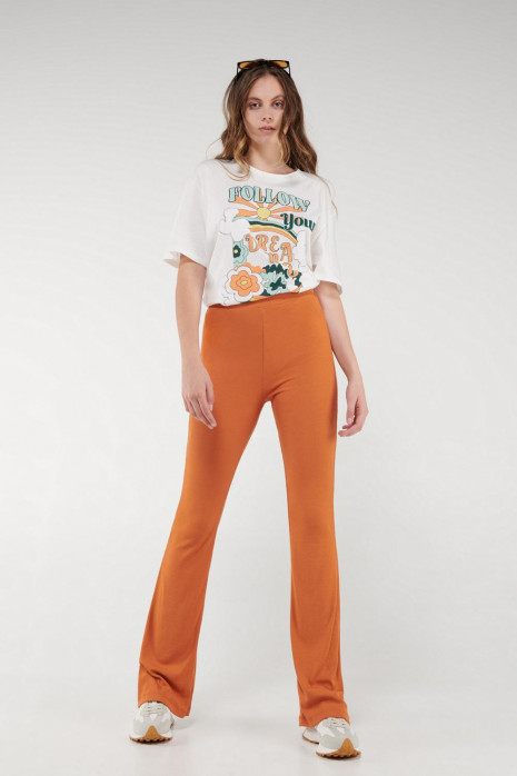 Pantalón flare en tejido de punto