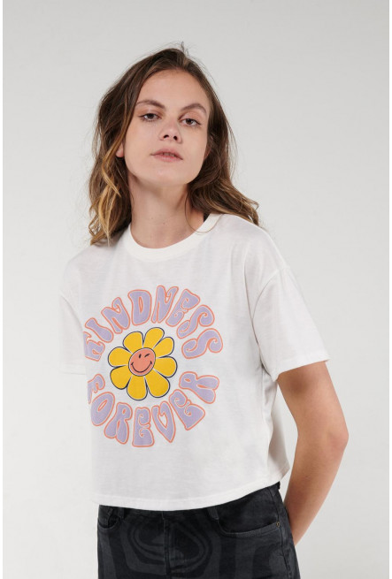 Camiseta, manga corta, con estampado en frente.