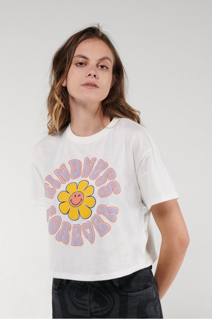 Camiseta, manga corta, con estampado en frente.