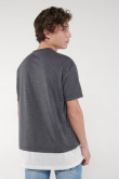 Camiseta, con estampado frente y bajo en contraste
