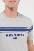 Camiseta masculina cuello redondo estampada.