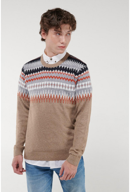 Suéter cuello redondo