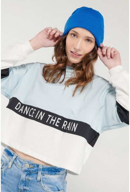 Buzo cuello redondo estampado.