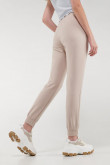 Pantalon jogger, unicolor, con bolsillos en costado