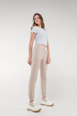 Pantalon jogger, unicolor, con bolsillos en costado