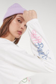 Buzo cerrado, estampado cuello redondo