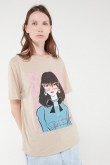 Camiseta, manga corta, con estampado en frente.