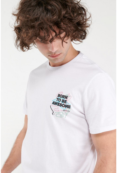 Camiseta básica manga corta estampada.