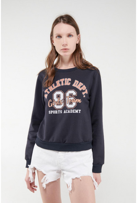 Buzo cuello redondo, con estampado