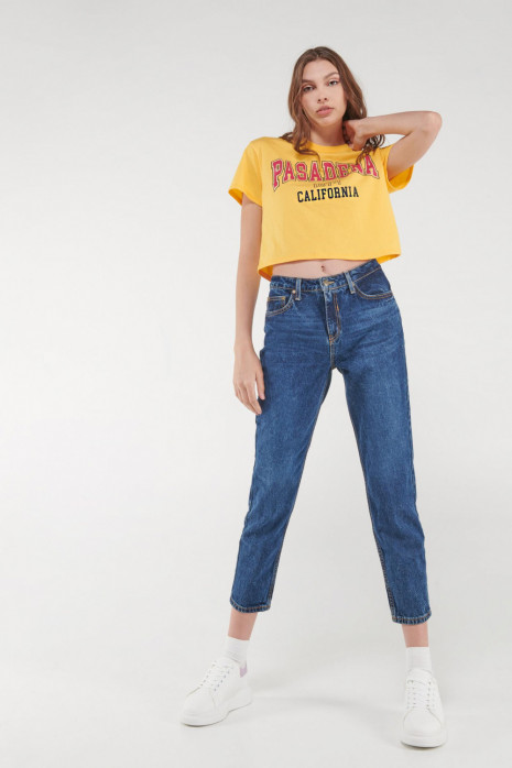 Camiseta, manga corta, con estampado en frente.