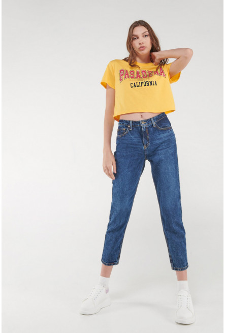 Camiseta, manga corta, con estampado en frente.