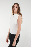Camiseta sin mangas, cuello redondo y unicolor