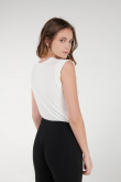 Camiseta sin mangas, cuello redondo y unicolor