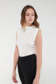 Camiseta sin mangas, cuello redondo y unicolor