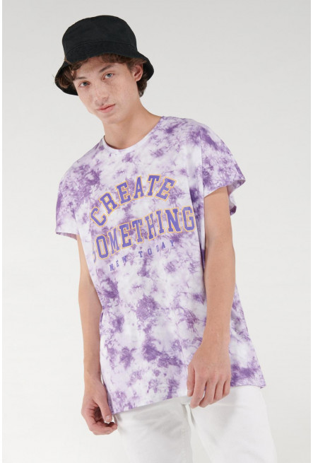 Camiseta con estampado en frente manga corta