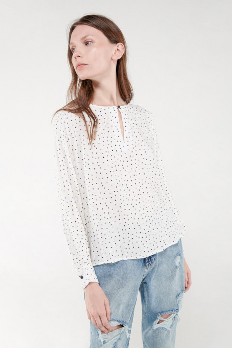 Blusa estampada manga larga