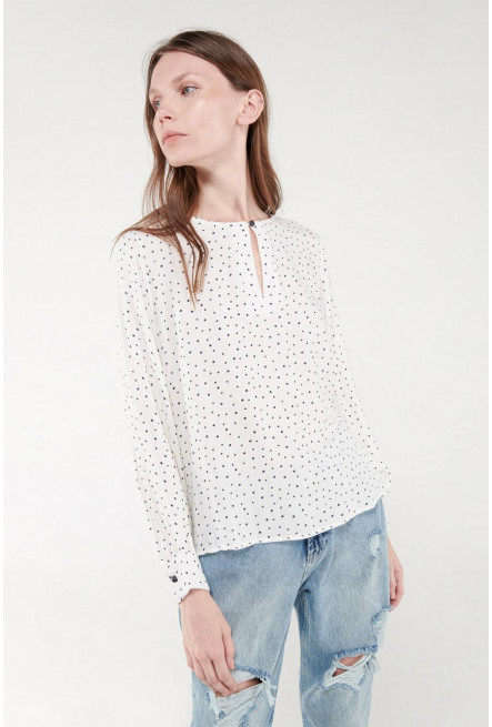 Blusa estampada manga larga