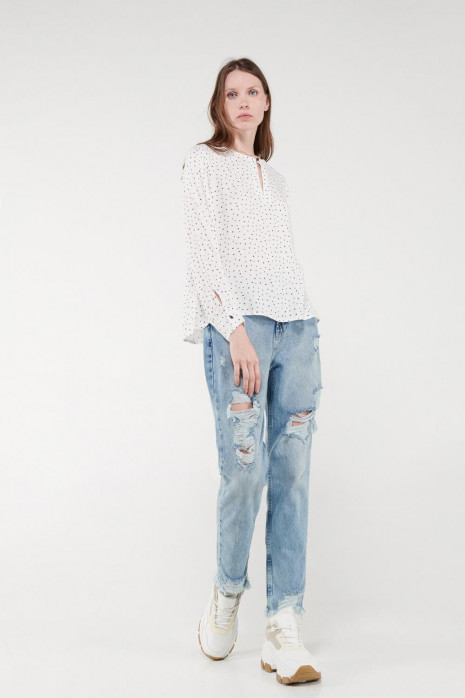 Blusa estampada manga larga