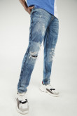 Jean Skinny con parches laser y rotos