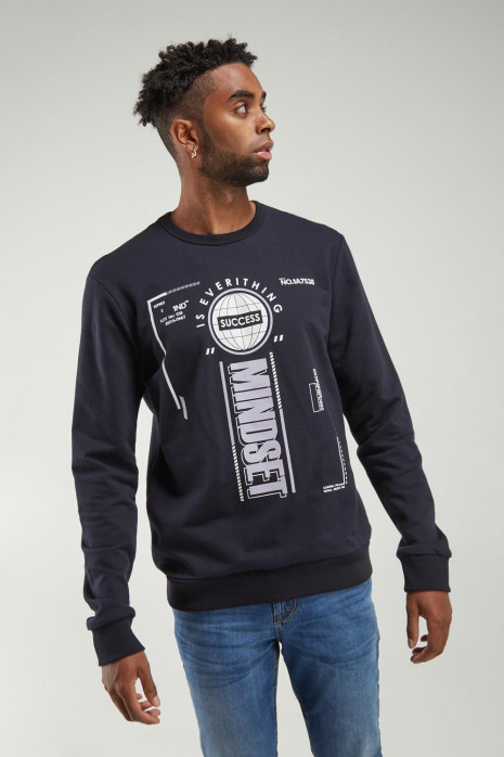 Buzo cuello redondo estampado.
