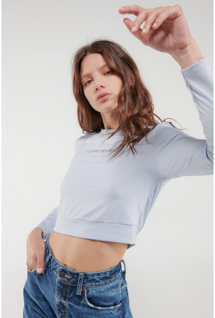 Camiseta manga larga, con estampado.