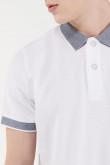 Camisa Polo unicolor con puños y cuello tejidos