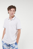 Camisa Polo unicolor con puños y cuello tejidos