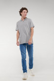 Camisa Polo unicolor con puños y cuello tejidos
