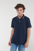 Camisa Polo unicolor con puños y cuello tejidos