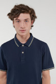 Camisa Polo unicolor con puños y cuello tejidos