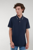Camisa Polo unicolor con puños y cuello tejidos