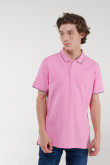 Camisa Polo unicolor con puños y cuello tejidos